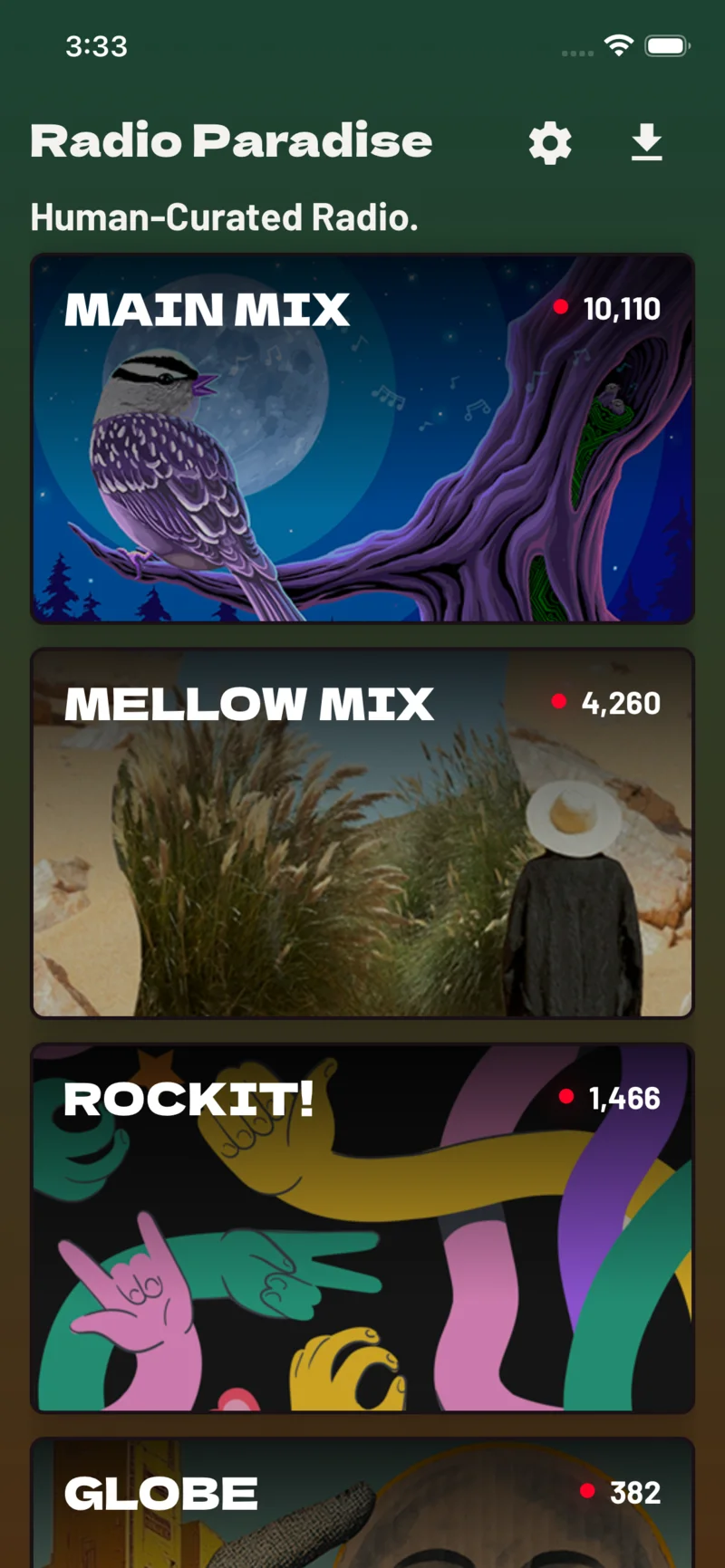 Radio Paradise — Mixes home